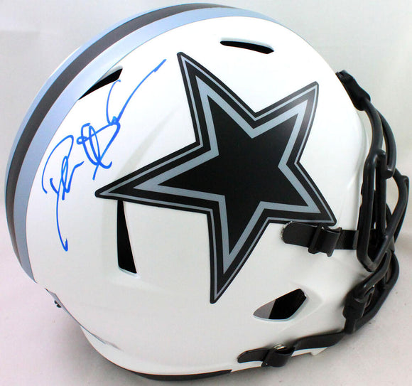Deion Sanders Signed Dallas Cowboys Lunar Speed F/S Helmet - BA W Holo *Blue