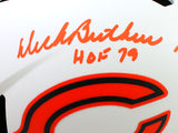 Singletary Urlacher Butkus Signed Bears F/S Lunar Speed Authentic Helmet w/ HOF- BA W Hologram *Orange