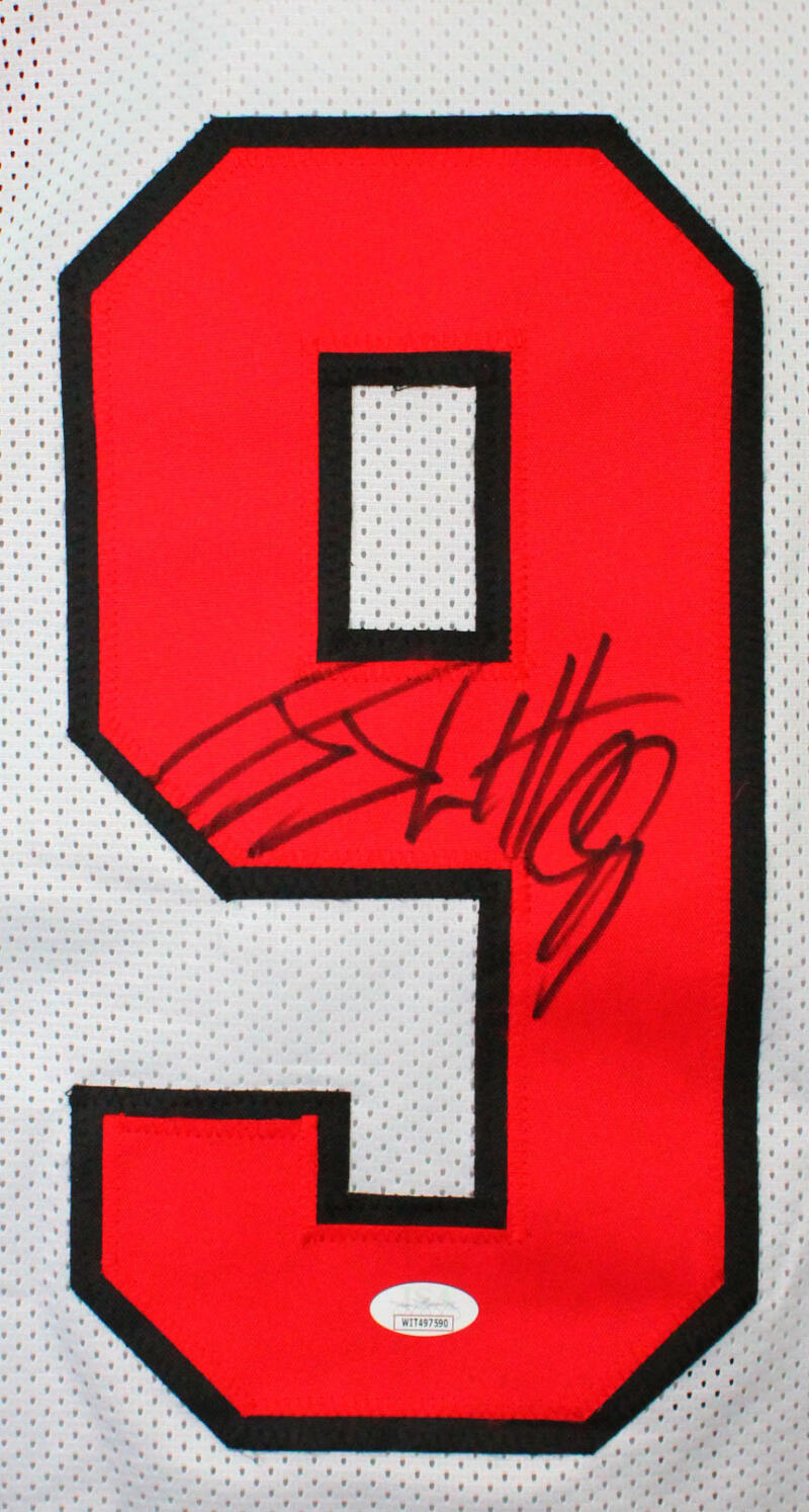 J.J. Watt Autographed Signed White College Style Jersey-Beckett W Hologram  Black