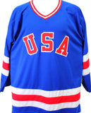 1980 Miracle On Ice Team USA Autographed Blue Jersey W/ 18 Sigs- Beckett W Auth