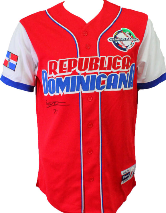 Vladimir Guerrero Jr. Signed Republica Dominicana Red Majestic Jersey- JSA Auth *Black