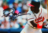 Deion Sanders Autographed Atlanta Braves 8x10 Batting HM Photo- Beckett Auth *Black