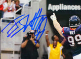 JJ Watt Autographed Houston Texans 8x10 Back View Horizontal Photo- JSA W Auth *Blue
