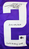 Adrian Peterson Autographed Purple Pro Style Jersey w/2 insc.- Beckett W Hologram *Black *2