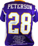 Adrian Peterson Autographed Purple Pro Style Stat Jersey- Beckett W Hologram *Black *2