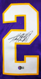 Adrian Peterson Autographed Purple Pro Style Stat Jersey- Beckett W Hologram *Black *2