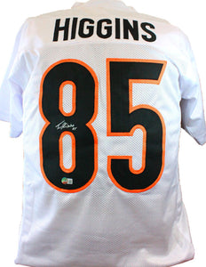 Tee Higgins Autographed White Pro Style Jersey - Beckett W