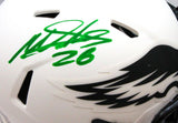 Miles Sanders Autographed Philadelphia Eagles Lunar Mini Helmet- JSA W Auth *Green Image 2