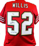 Patrick Willis Autographed Red Pro Style Jersey- Beckett W Hologram *Black