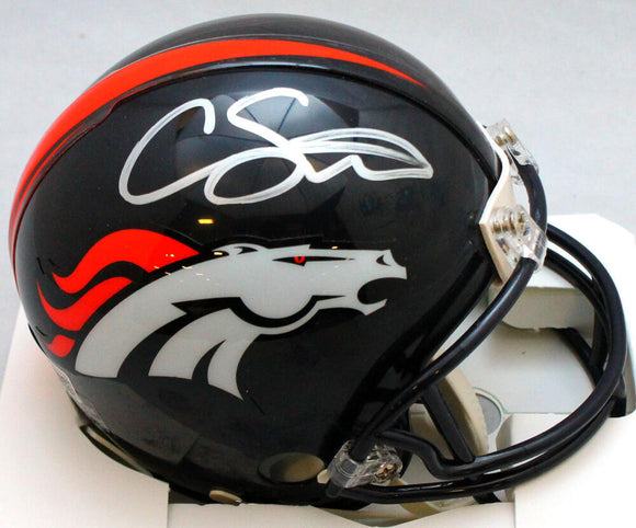 Courtland Sutton Autographed Denver Broncos Mini Helmet - Beckett W Hologram *Silver