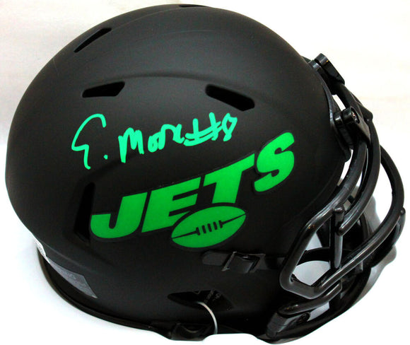 Elijah Moore Signed New York Jets Eclipse Speed Mini Helmet- Beckett W Hologram *Green