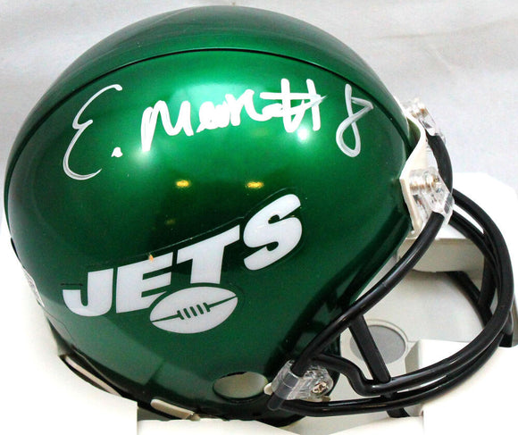 Elijah Moore Autographed New York Jets Mini Helmet- Beckett W Hologram *Silver