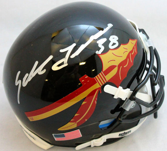 Sebastian Janikowski Autographed Florida State Seminoles Mini Helmet-Beckett W Hologram *Silver