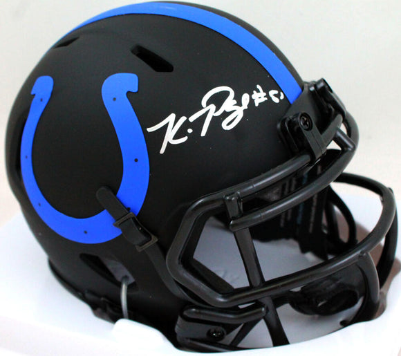 Kwity Paye Autographed Colts Eclipse Speed Mini Helmet-Beckett W Hologram *Silver