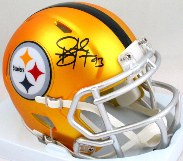 Troy Polamalu Signed Pittsburgh Steelers Eclipse Speed Authentic Helmet with I Will Always Bleed Black & Gold