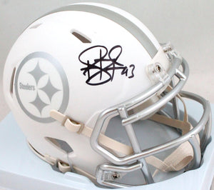 Troy Polamalu Autographed Pittsburgh Steelers Ice Speed Mini Helmet - – The  Jersey Source