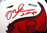 Mike Alstott Autographed Tampa Bay Bucs Lunar Speed Mini Helmet - Beckett W Hologram *Red