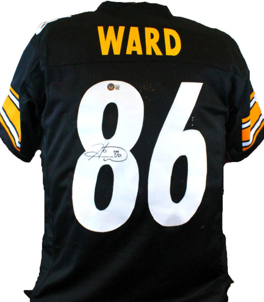 The Jersey Source Hines Ward Autographed Black w/ Yellow #Pro Style Jersey- Beckett W Hologram *Black *8