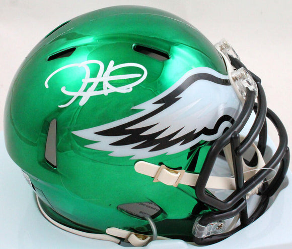 Jalen Hurts Autographed Philadelphia Eagles Chrome Mini Helmet- Becket –  The Jersey Source