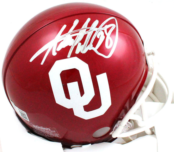 Adrian Peterson Autographed Oklahoma Sooners Mini Helmet - Beckett W Hologram *Silver Image 1