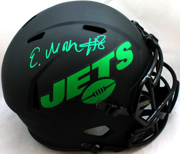 Elijah Moore Autographed New York Jets F/S Eclipse Speed Helmet-Beckett W Hologram *Green