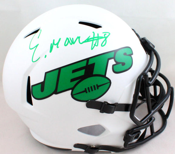 Elijah Moore Autographed New York Jets F/S Lunar Speed Helmet-Beckett W Hologram *Green