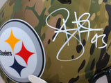 Troy Polamalu Autographed F/S Pittsburgh Steelers Camo Speed Authentic Helmet-Beckett W Hologram *White