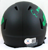 Elijah Moore Signed New York Jets Eclipse Speed Mini Helmet- Beckett W Hologram *Green