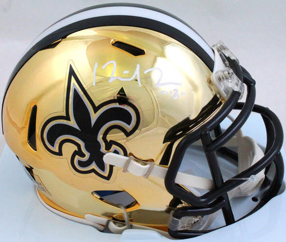Michael Thomas Autographed New Orleans Saints Chrome Mini Helmet- Beckett W Hologram *White