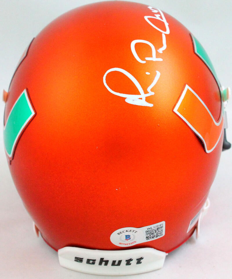 Michael Irvin Signed Miami Hurricanes Orange Schutt Mini Helmet