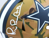 Michael Irvin Autographed Dallas Cowboys Camo Speed Mini Helmet- Beckett W Hologram*White