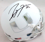 Ray Lewis Autographed Miami Hurricanes White Schutt Mini Helmet- Beckett W Hologram *Black