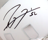 Ray Lewis Autographed Miami Hurricanes White Schutt Mini Helmet- Beckett W Hologram *Black