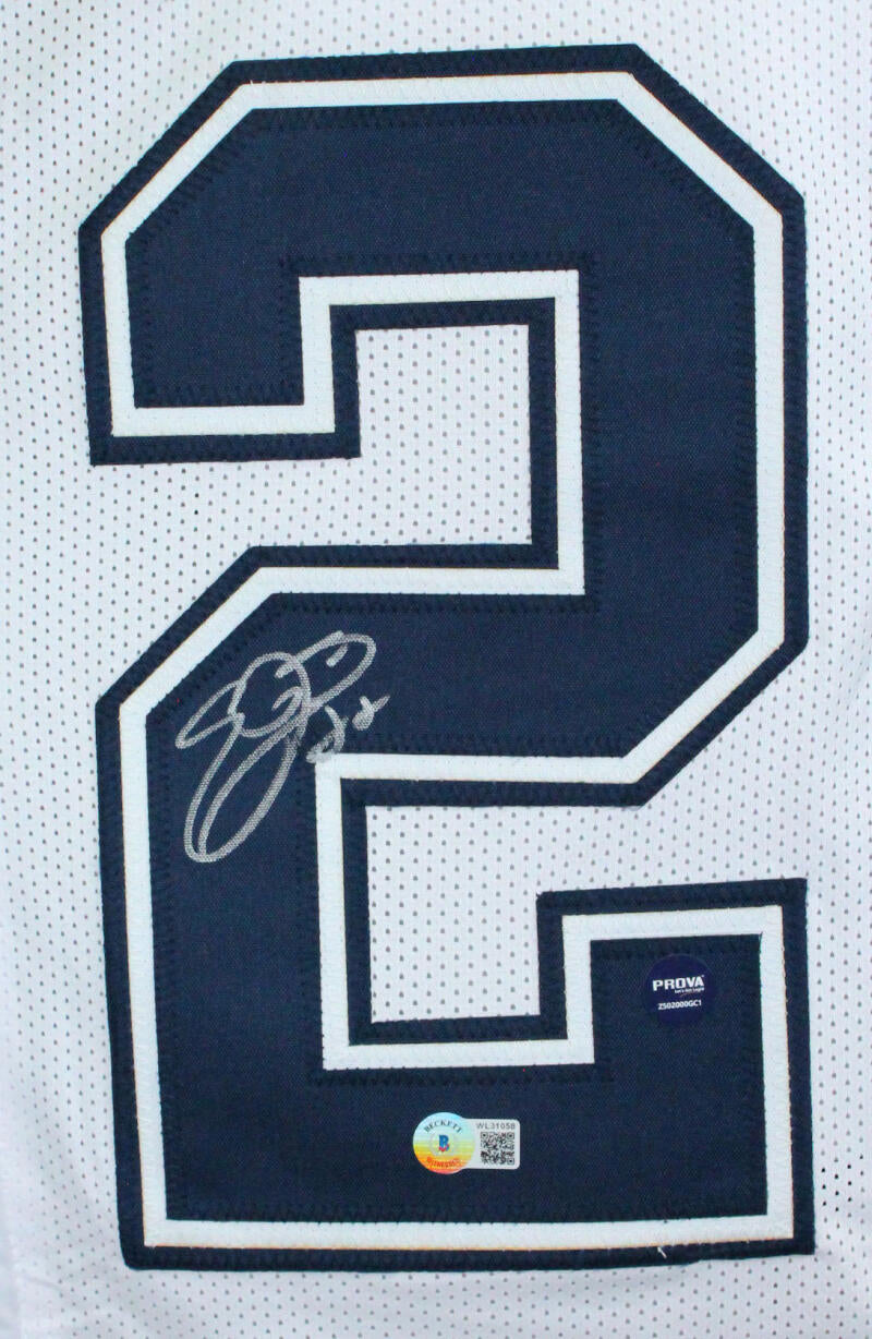 The Jersey Source Emmitt Smith Autographed White/Blue Pro Style Jersey- Beckett W Hologram *Black