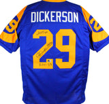 Eric Dickerson Autographed Blue Pro Style Jersey w/3 Insc.-Beckett W Hologram *Black