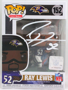 Ray Lewis Autographed Baltimore Ravens Funko Pop Figurine #152 w/#- Beckett W Hologram *White