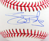Shane Bieber Autographed Rawlings OML Baseball- Beckett W Auth *Blue