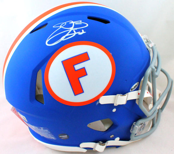 Emmitt Smith Autographed Florida Gators Blue F/S Speed Authentic Helmet- Beckett W Hologram *White