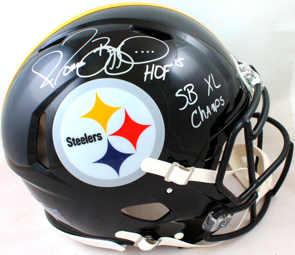 Jerome Bettis Autographed Pittsburgh Steelers F/S Speed Authentic Helmet w/2 insc. - Beckett W Hologram *Silver Image 1