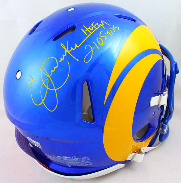 Eric Dickerson Signed LA Rams FS 2020 Speed Authentic Helmet w/2 Insc- Beckett W Hologram
