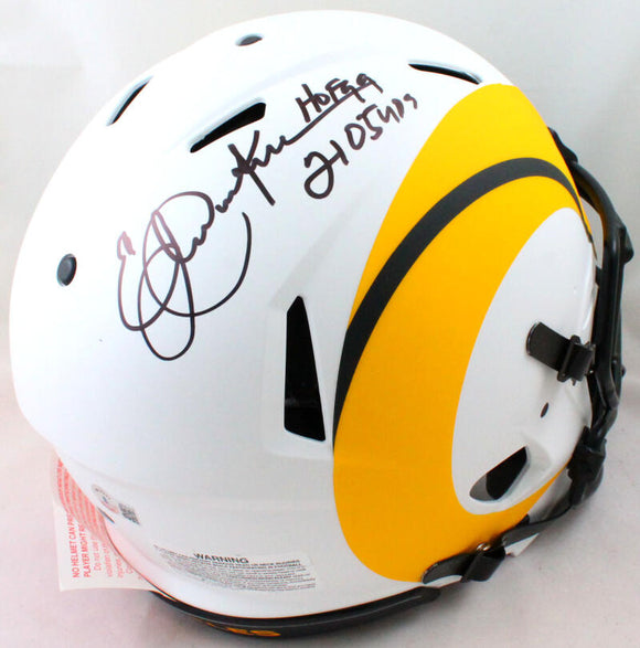 Eric Dickerson Signed LA Rams FS Lunar Speed Authentic Helmet w/2 Insc- Beckett W Hologram