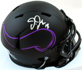 Justin Jefferson Autographed Minnesota Vikings Eclipse Speed Mini Helmet- Beckett W Hologram *Silver Image 1