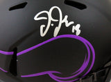 Justin Jefferson Autographed Minnesota Vikings Eclipse Speed Mini Helmet- Beckett W Hologram *Silver Image 2