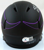 Justin Jefferson Autographed Minnesota Vikings Eclipse Speed Mini Helmet- Beckett W Hologram *Silver Image 3