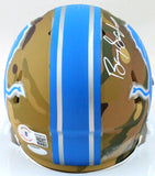 Barry Sanders Autographed Detroit Lions Camo Speed Mini Helmet -Beckett Hologram *White Image 3