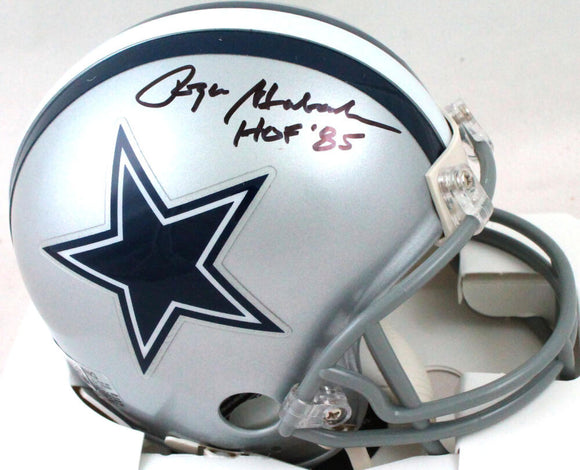 Roger Staubach Autographed Dallas Cowboys Mini Helmet w/HOF-Beckett W Hologram*Black
