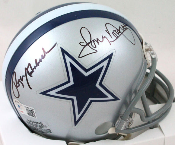 Roger Staubach/Tony Dorsett Autographed Dallas Cowboys Mini Helmet w/H –  Super Sports Center