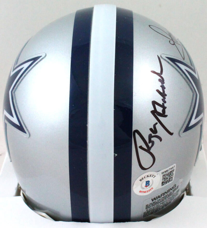 Roger Staubach/Tony Dorsett Autographed Dallas Cowboys Mini Helmet w/H –  Super Sports Center