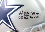 Roger Staubach Autographed Dallas Cowboys F/S Speed Authentic Helmet w/2 Insc.- Beckett W Hologram *Black