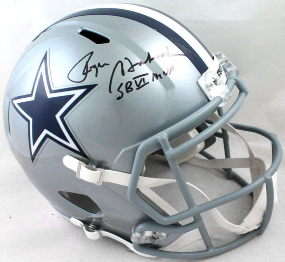 The Jersey Source Autographs Roger Staubach Autographed Blue/Grey Pro Style Jersey-Beckett W Hologram *Black